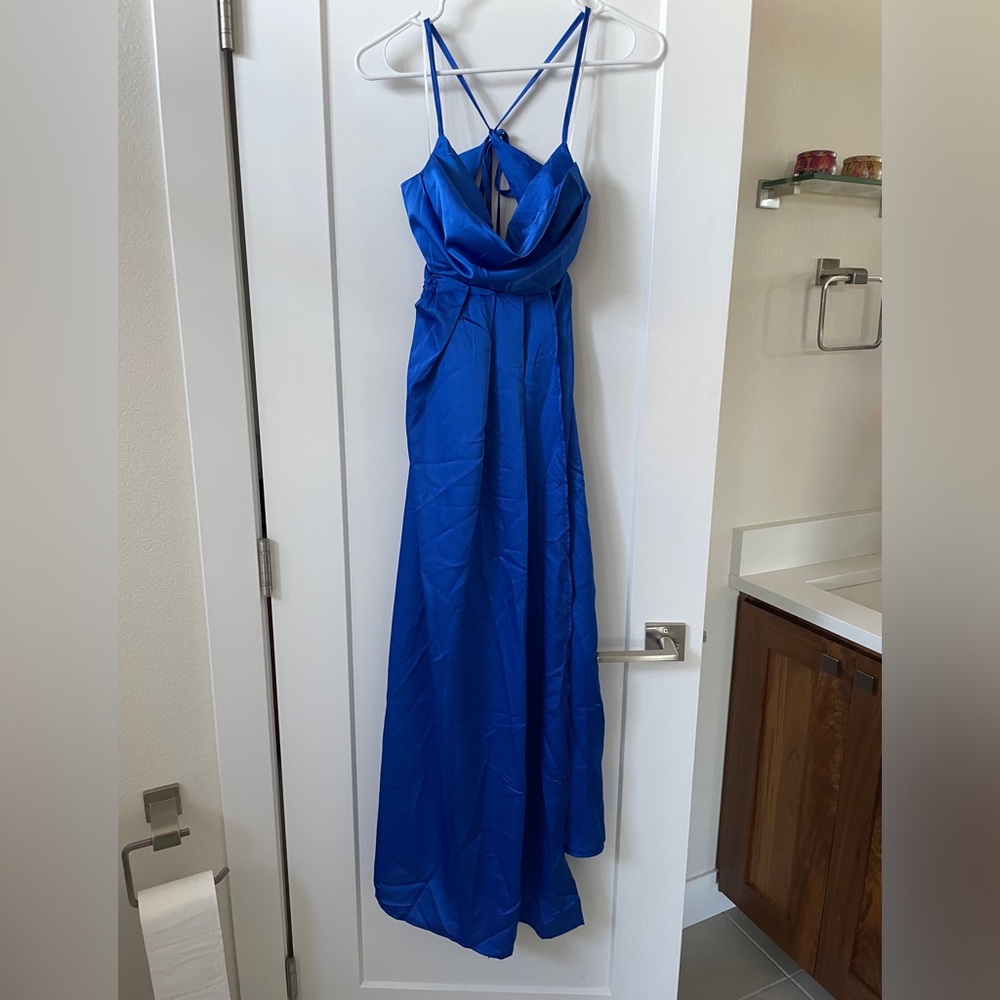 Hello Molly Bed of Roses Maxi Dress size M royal blue